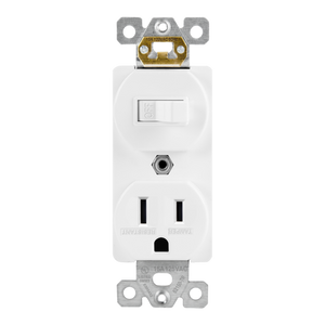 15 Amp Combo Receptacle | Tamper Resistant | Switch/Single | 120V | Commercial Grade