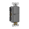 ENERLITES 62834 dual rocker switch with AC quiet feature, back and side wiring terminals, 15A 120V.