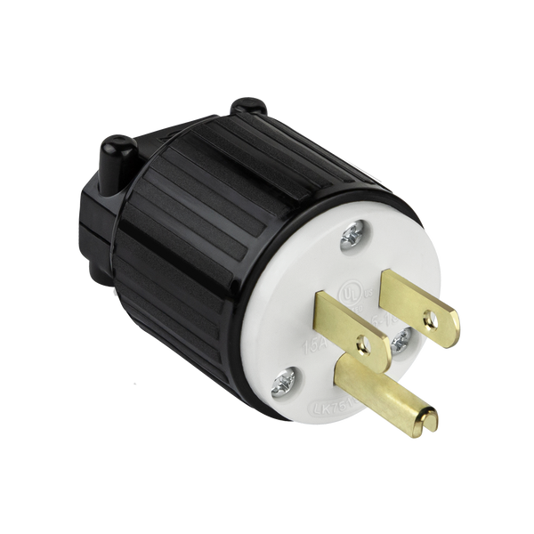 Industrial Straight Blade Locking Plug | 15 Amp | NEMA 5-15P