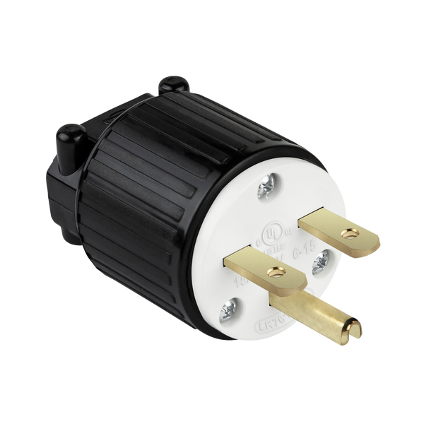 Industrial Straight Blade Locking Plug | 15 Amp | NEMA 6-15P