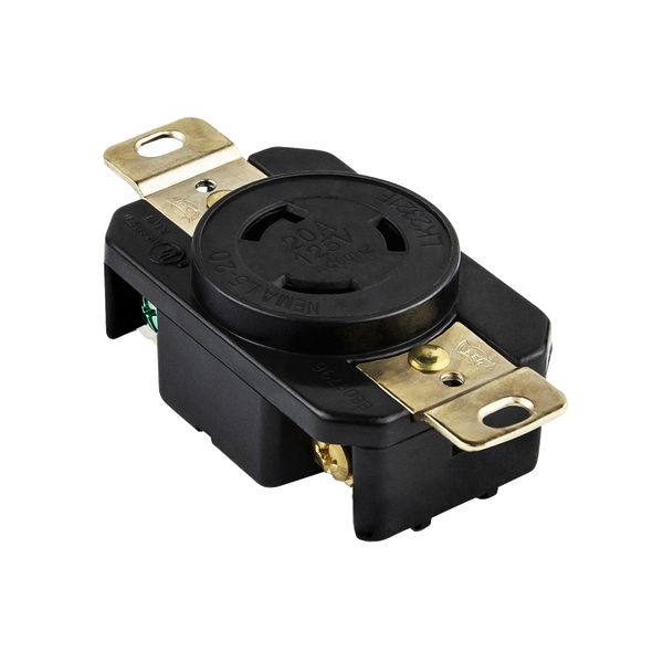 Industrial Straight Blade Locking Receptacle | 20 Amp, 125V | NEMA L5-20R