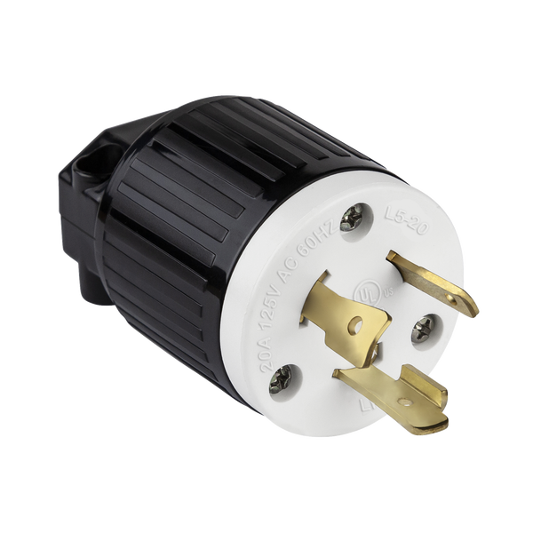 Industrial Straight Blade Locking Plug | 20 Amp, 125V | NEMA L5-20P