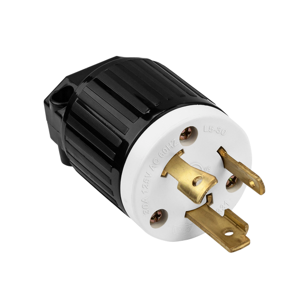 Industrial Straight Blade Locking Plug | 30 Amp, 125VAC | NEMA L5-30P