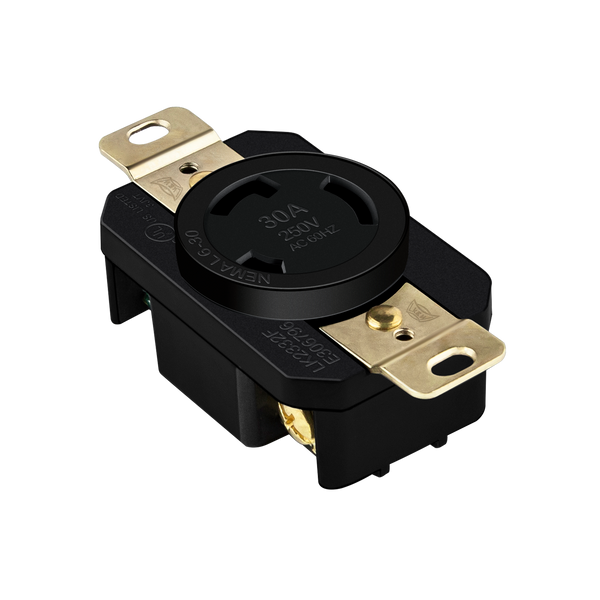 Industrial Straight Blade Locking Receptacle | 30 Amp, 250V | NEMA L6-30R