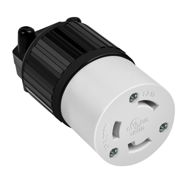 Industrial Straight Blade Locking Connector | 15 Amp, 277V | NEMA L7-15C | Heavy-Duty Electrical Connector