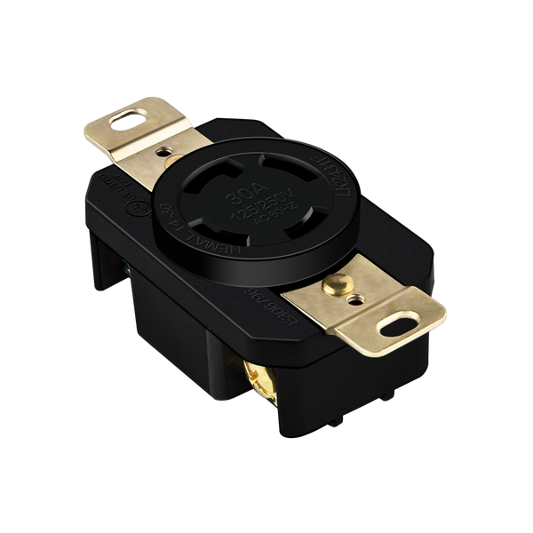 Industrial Straight Blade Locking Receptacle | 30 Amp, 125/250VAC | NEMA L14-30R