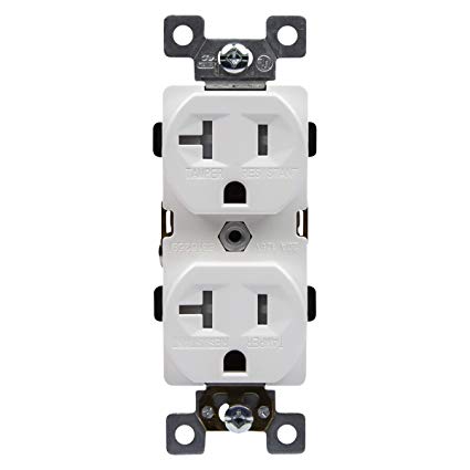 20 Amp Duplex Receptacle | Tamper Resistant | 125V | 5-20R | White