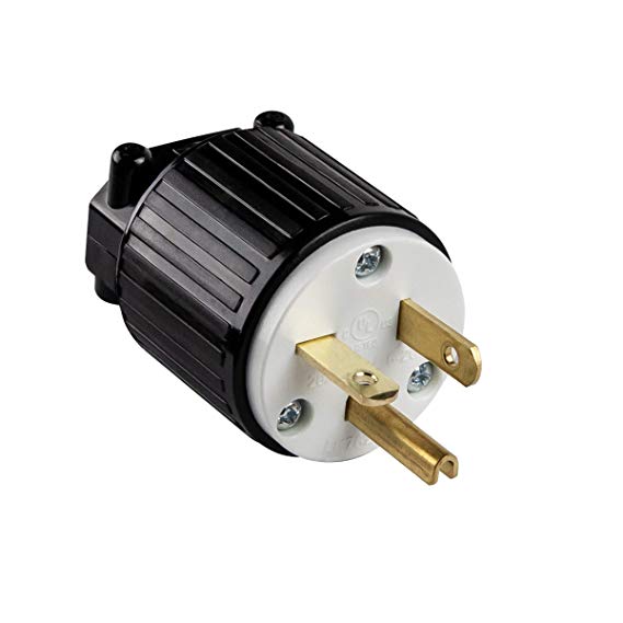 Industrial Straight Blade Locking Plug | 20 Amp, 250V | NEMA 6-20P