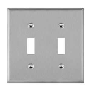 2-Gang Toggle Switch Wall Plate | Stainless Steel