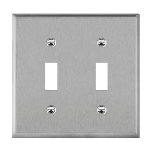 2-Gang Toggle Switch Wall Plate | Stainless Steel