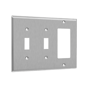 3-Gang Decorator/Toggle/Toggle Combo Wall Plate | Stainless Steel
