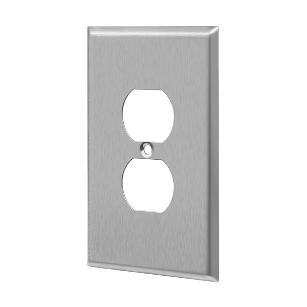 1-Gang Duplex Wall Plate | Over-Sized | Stainless Steel