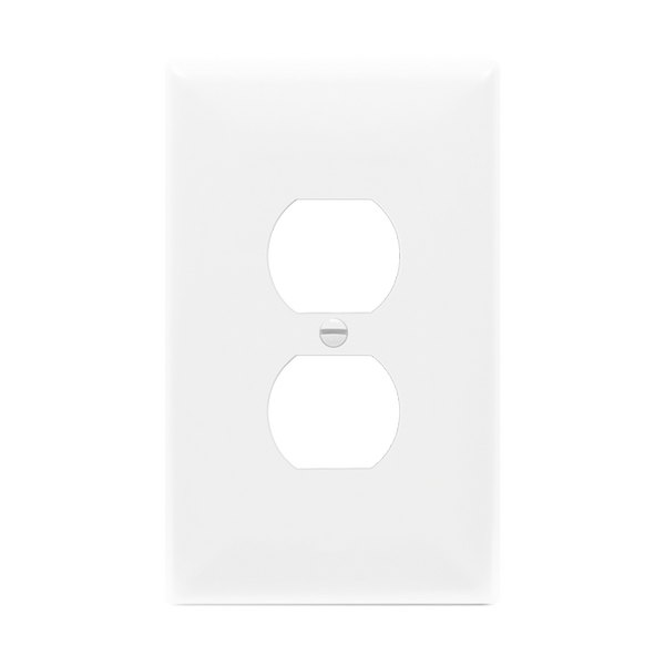1-Gang Duplex Wall Plate | Over-Sized | White | Residential Grade