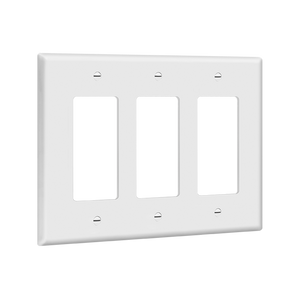 Residential Grade, Mid-Size Decorator/Gfci Standard Wall Plate, 3-Gang