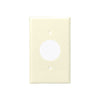 Residential Grade, Single Receptacle Plate, 1.406" Dia. Hole, 1-Gang, Light Almond