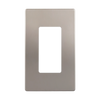 Elite Series 1-gang screwless decorator wall plate with snap-on design, modern white finish, fits standard Decora switches and outlets