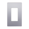 Elite Series 1-gang screwless decorator wall plate with snap-on design, modern white finish, fits standard Decora switches and outlets