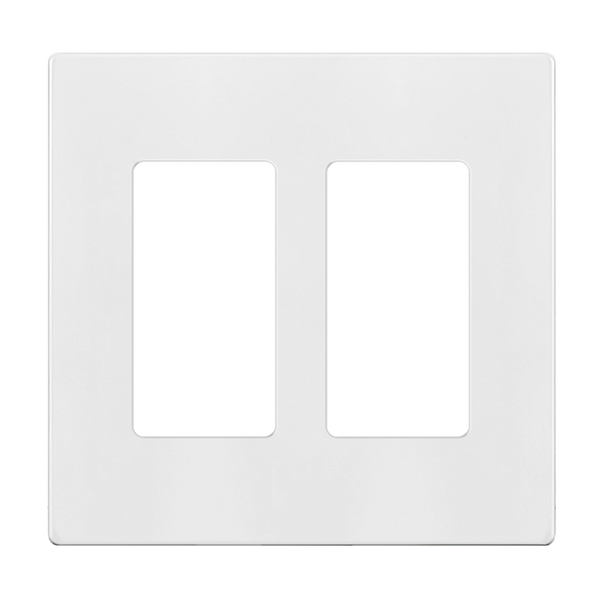 2-Gang Snap In Screwless Decorator Wall Plate | White