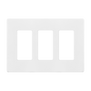 3-Gang Snap In Screwless Decorator Wall Plate | White