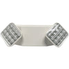 LED emergency light with two adjustable side heads mounted on a wall