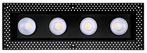 Saturn 4 inch trimless multiple gimbal LED downlight four head adjustable recessed light white