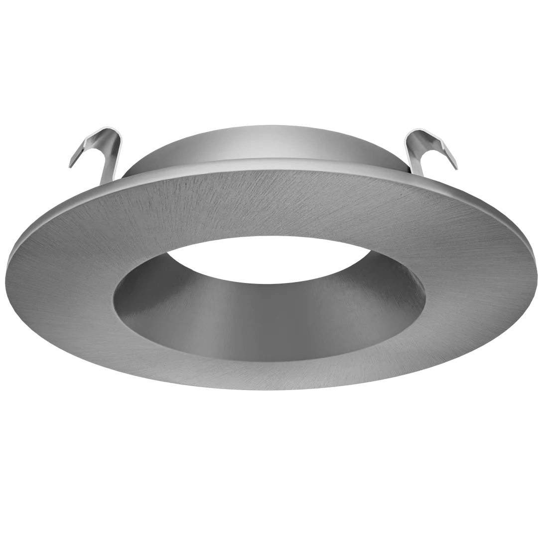 Astrofit 4 inch brushed nickel round recessed trim for interchangeable retrofit modules