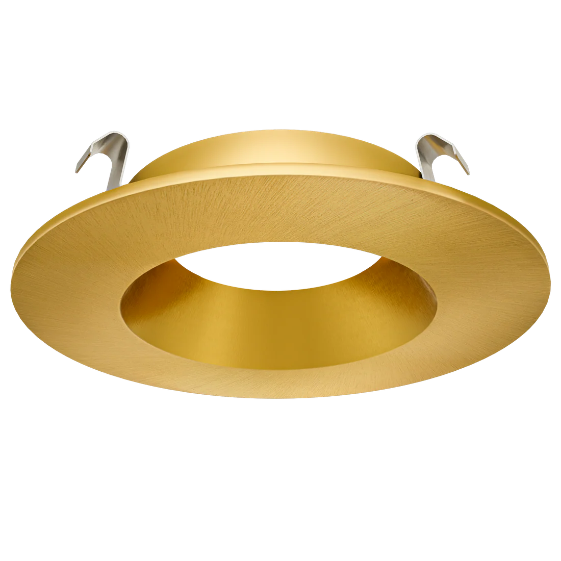 Astrofit 4 inch brushed brass round recessed trim for interchangeable retrofit modules