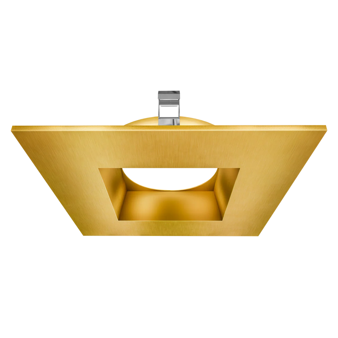 Astrofit 4 inch brushed brass square recessed trim for interchangeable retrofit modules