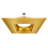 Astrofit 4 inch brushed brass square recessed trim for interchangeable retrofit modules