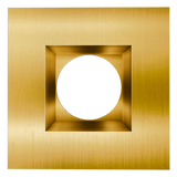 Astrofit 4 inch brushed brass square recessed trim for interchangeable retrofit modules
