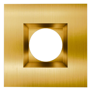 Astrofit 4 inch brushed brass square recessed trim for interchangeable retrofit modules - Available at Electrical Marketplace