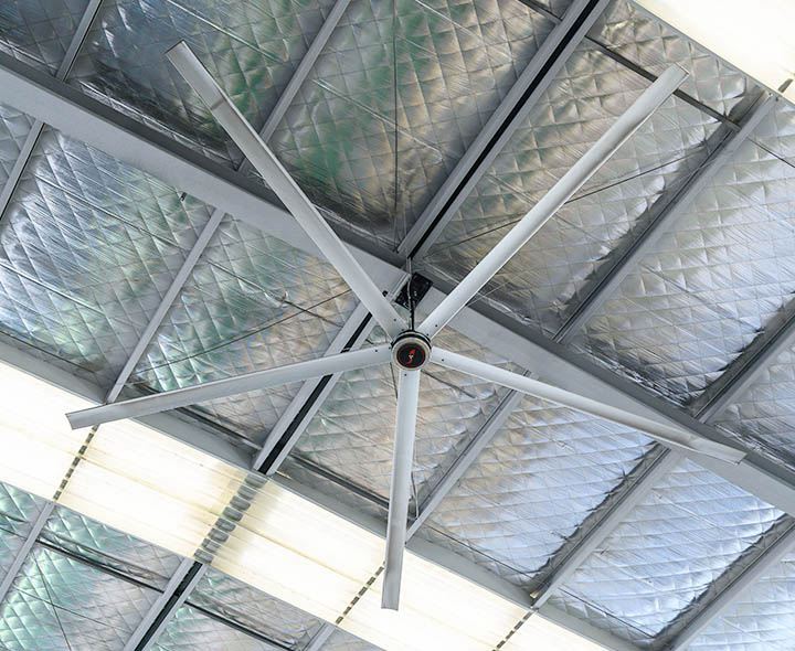 large warehouse HVLS fan with low noise and high airflow coverage