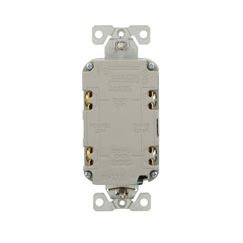 Eaton TRGF15W Tamper-Resistant Self-Test GFCI Receptacle – 15A 125V White Slim Design Outlet