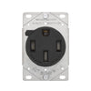 Eaton AH1258BK-F 50A 125/250V flush mount range receptacle, NEMA 14-50R, 3-pole 4-wire, black screw terminal outlet.