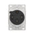 Eaton AH1258BK-F 50A 125/250V flush mount range receptacle, NEMA 14-50R, 3-pole 4-wire, black screw terminal outlet.