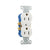 Eaton 270W 15A Duplex Receptacle in White – Standard Residential/Commercial Grade, 125V, Impact-Resistant Thermoplastic with Side and Push Wiring, NEMA 5-15R Configuration.