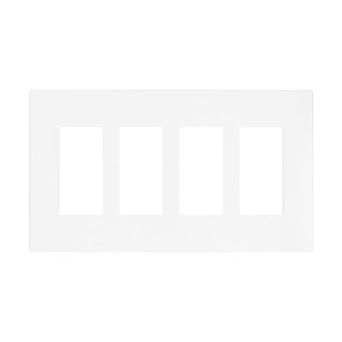 4-Gang Decorator Wall Plate | Snap In Screwless | Mid-Size | EATON PJS264W