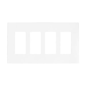 Eaton PJS264W 4-Gang White Screwless Wallplate – Snap-On Standard-Size Cover for Decorator and GFCI Devices