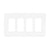 Eaton PJS264W 4-Gang White Screwless Wallplate – Snap-On Standard-Size Cover for Decorator and GFCI Devices