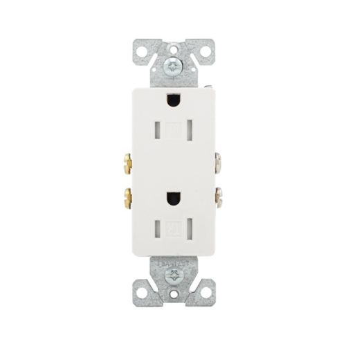 15 Amp Tamper-Resistant Decorator Receptacle | 125V | Residential & Commercial Grade | White
