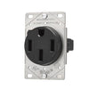 Eaton AH1258BK-F 50A 125/250V flush mount range receptacle, NEMA 14-50R, 3-pole 4-wire, black screw terminal outlet.