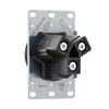 Eaton AH32BK-F 50A 125/250V range receptacle, NEMA 10-50R flush mount, 3-pole 3-wire, black non-grounding outlet.
