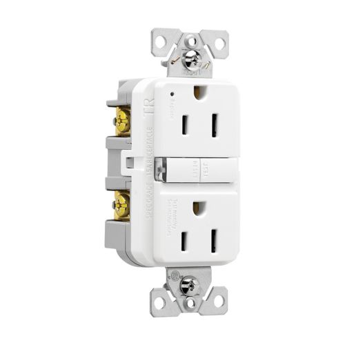Eaton TRGF15W Tamper-Resistant Self-Test GFCI Receptacle – 15A 125V White Slim Design Outlet