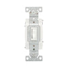 Eaton 1242-7W white 4-way toggle switch, 15A 120V, polycarbonate, grounding, side and push wire terminals.