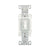 Eaton 1242-7W white 4-way toggle switch, 15A 120V, polycarbonate, grounding, side and push wire terminals.