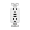 Eaton TR7765W-BOX white 15A duplex receptacle with 3.6A USB Type-A charger, tamper-resistant, decorator style, flush mount