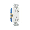White 20 Amp Tamper-Resistant Decorator Receptacle, 125V, Side Wire, 5-20R – Sleek and safe outlet for residential and commercial use