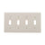 Eaton 5154W-BOX white 4-gang toggle wallplate made of durable nylon, standard size, with four toggle switch cutouts – ideal for residential or commercial use.