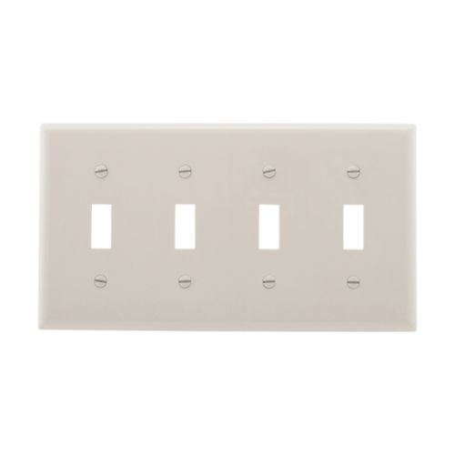 Eaton 5154W-BOX 4-Gang Toggle Wallplate | White Nylon | Standard Size