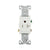 Eaton 20A commercial grade tamper-resistant single receptacle in white with 5-20R configuration, side wire terminals, impact-resistant thermoplastic face, and PVC body – TR1877W-BXSP.